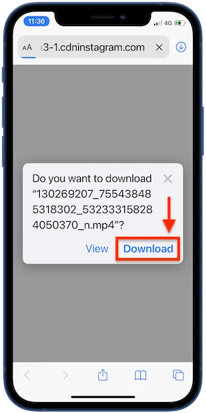 download instagram video iphone step 02