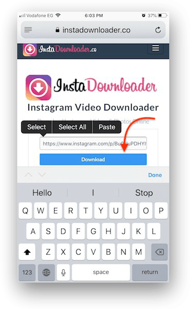 download video from instagram to iphone