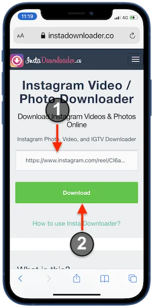 download instagram video iphone step 01